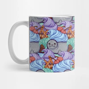 Sundae Seal Line Art Seamless Pattern Mug